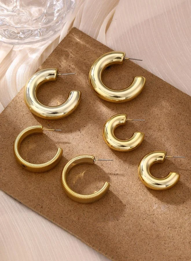 Take Two Set of 3 - Gold Hoop Earrings