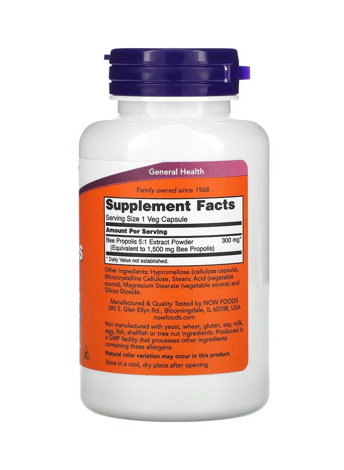 now Propolis Dietary Supplement 1500mg - 100 Veg Capsules - Image 2