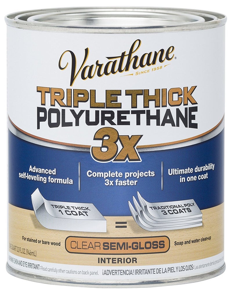 VARATHANE Rust-Oleum 284472 Varathane Triple Thick Polyurethane Wood Varnish Water Based (Semi Gloss Finish, 946ml) - Image 3
