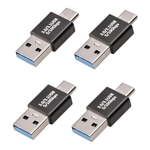 Pastall 𝟒𝐏𝐚𝐜𝐤 𝐔𝐩𝐠𝐫𝐚𝐝𝐞𝐝 USB 3.1 Male to USB C Male Adapter ，USBc/Typec Male to USB Male Converter, Compatible with Mobile Phones/Computers/Notebook Computers/Mobile Phones - Image 1