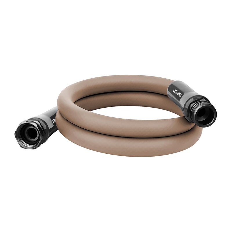 Flexzilla Colors Lead-In Garden Hose 5/8in. x 5ft., Lightweight All-Weather Water Hose, Durable and Flexible, Leak-Free Connections, Brown Mulch - Image 1