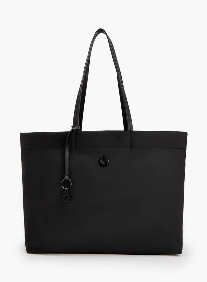 Solid Tote Bag With Zip Closure