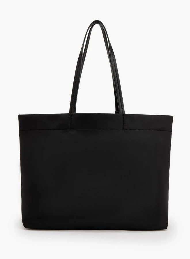 Missy BLACK Solid Tote Bag With Zip Closure for Women | Best Price UAE
