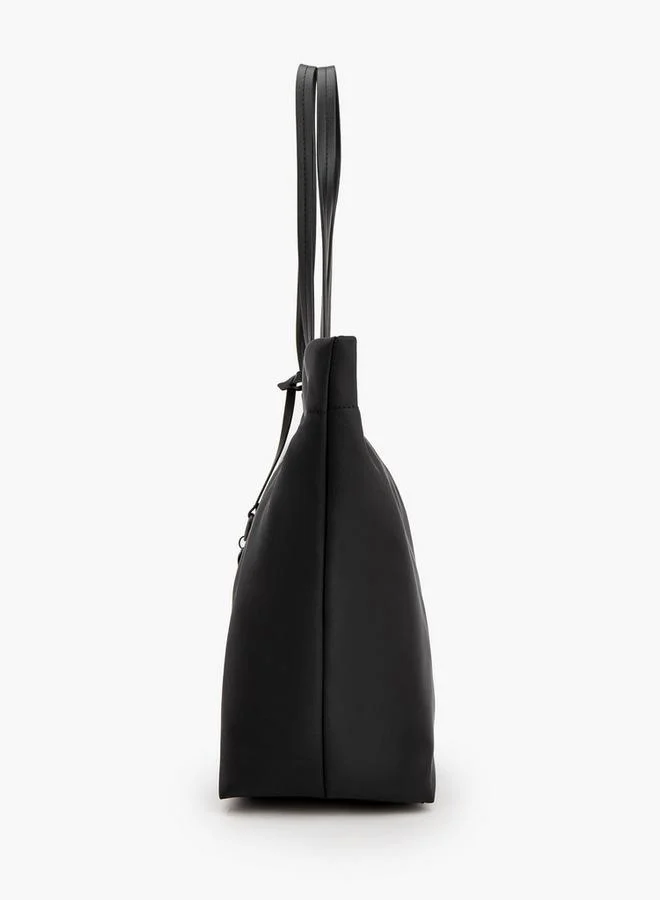 Missy BLACK Solid Tote Bag With Zip Closure for Women | Best Price UAE