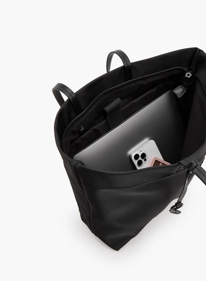 Missy BLACK Solid Tote Bag With Zip Closure for Women | Best Price UAE