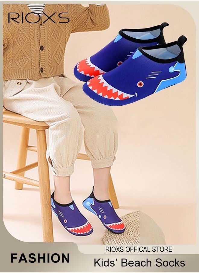 RIOXS Kids Water Shoes Beach Socks, Toddler Baby Girls Boys Barefoot, Quick-Dry Non-Slip Swim Socks, Quick-Dry Non-Slip Diving Socks, Sports Shoes For Kid In Beach Swimming Pool Water Park  - Image 1