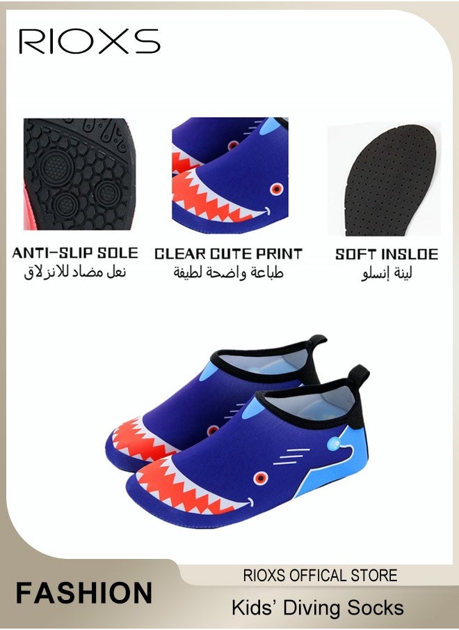 RIOXS - Kids Water Shoes Beach Socks, Toddler Baby Girls Boys Barefoot, Quick-Dry Non-Slip Swim Socks, Quick-Dry Non-Slip Diving Socks, Sports Shoes For Kid In Beach Swimming Pool Water Park - Image 1