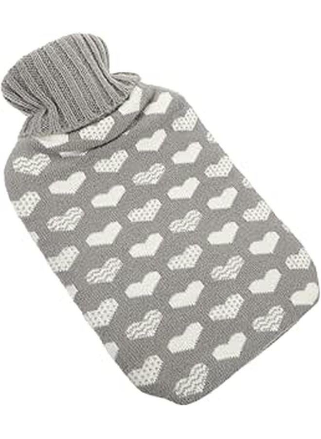 Reusable Hand Warmer Hot Water Bottle with Fleece Cover Leak Proof for Home Office - Image 1