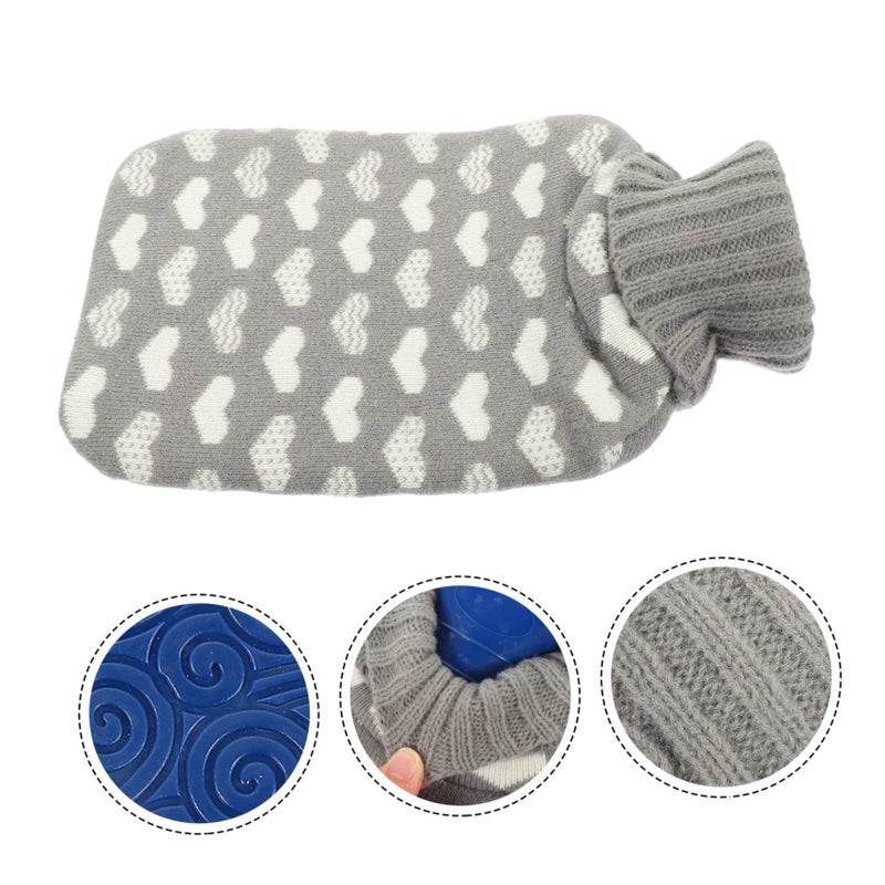 Reusable Hand Warmer Hot Water Bottle with Fleece Cover Leak Proof for Home Office - Image 3