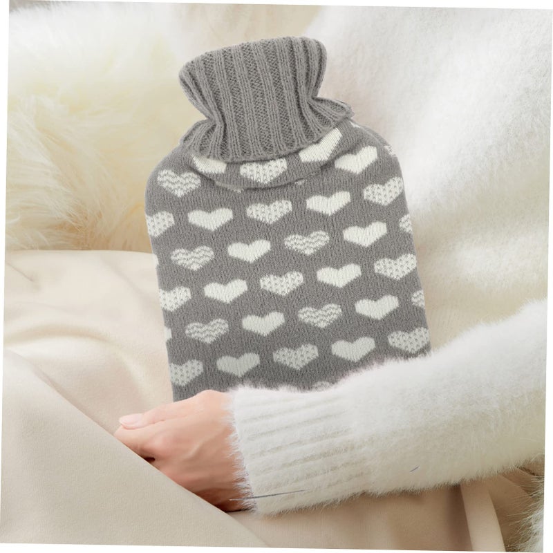 Reusable Hand Warmer Hot Water Bottle with Fleece Cover Leak Proof for Home Office - Image 4