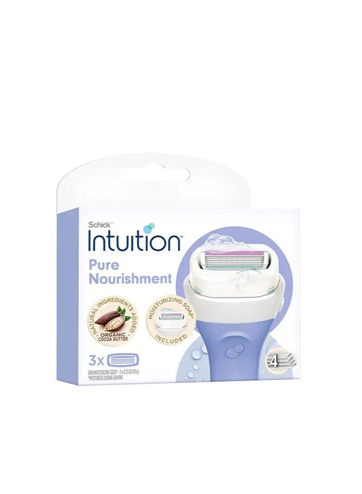 Intuition Pure Nourishment Razor Refill Cartridges For Women 3 Cartridges