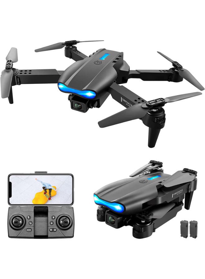 E99 Pro FPV Drone with HD Dual Camera RC Quadcopter with 3D Flips Gesture Photo, Trajectory Flight, Obstacle Avoidance, Headless Mode and 2 Battery (BLACK) - Image 1