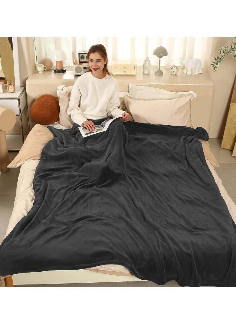 Generic Ultra-Comfortable Plush Fast Heating Electric Blanket 157.48CM x 213.36CM, Dark Gray  - Image 1