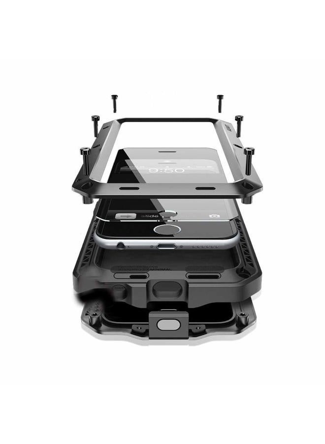 Marrkey Compatiable with iPhone 15 Pro Max Case,360 Full Body Protective Cover Heavy Duty Shockproof [Tough Armour] Aluminum Alloy Metal Case with Silicone Built-in Screen Protector - Black - Image 1