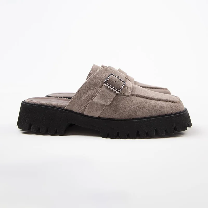 Manijero Manijero Kiem Women's Square Genuine Leather Clogs Mink Sandals