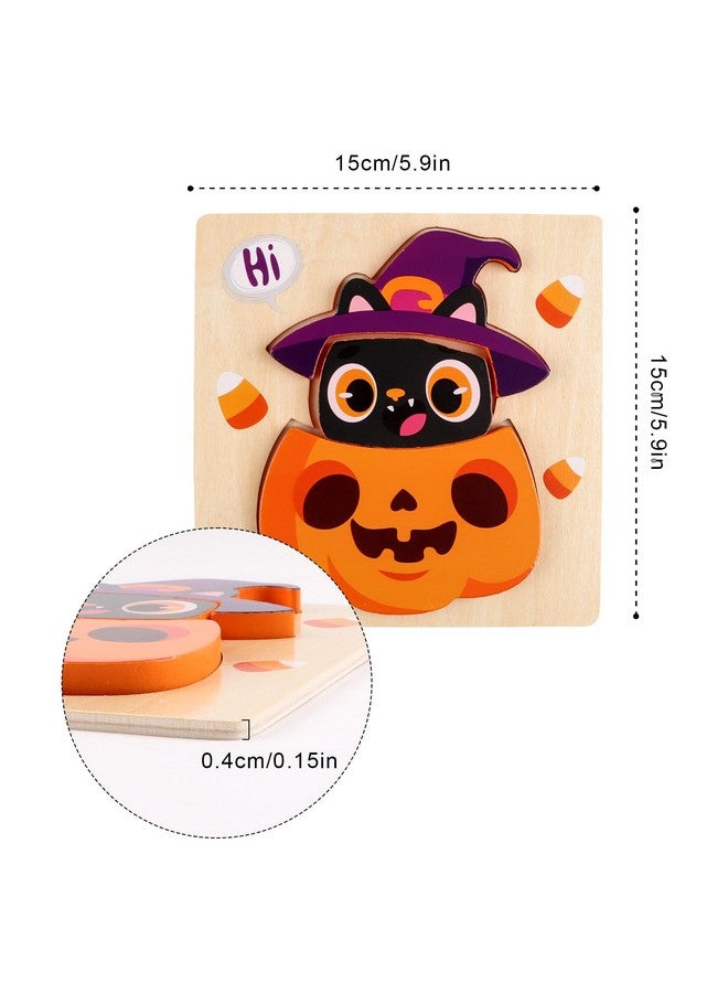 DIYASY Halloween Wooden Puzzles For Toddlers Montessori Toys Gifts For 1 2 3 Year Old Boys Girls Learning Educational Learning Wood Puzzle Toy Party Favors Ages 13 35 - Image 2