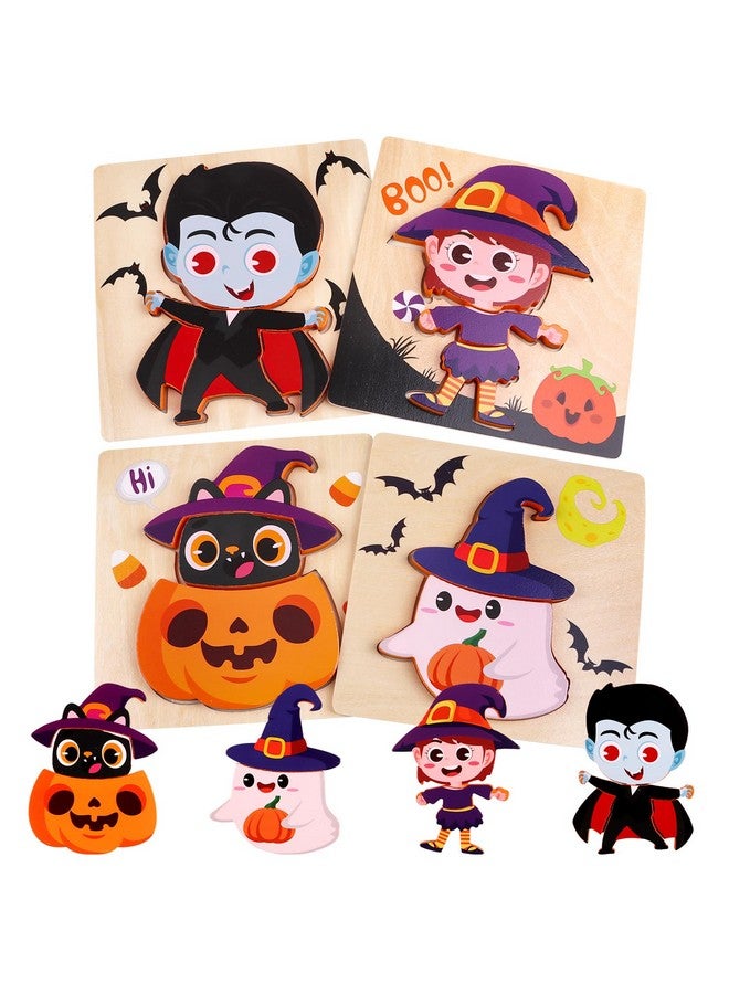 DIYASY Halloween Wooden Puzzles For Toddlers Montessori Toys Gifts For 1 2 3 Year Old Boys Girls Learning Educational Learning Wood Puzzle Toy Party Favors Ages 13 35 - Image 1