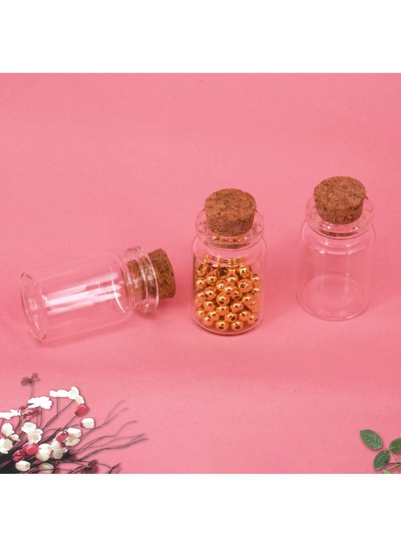 Sweet seven زجاجات زجاجية شفافة 10 قطع بأغطية من الفلين - 8 مل زجاجات صغيرة للحرف اليدوية - برطمانات صغيرة بأغطية من الفلين لحفلات الزفاف والمناسبات - Image 3