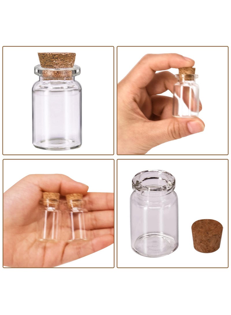Sweet seven زجاجات زجاجية شفافة 10 قطع بأغطية من الفلين - 8 مل زجاجات صغيرة للحرف اليدوية - برطمانات صغيرة بأغطية من الفلين لحفلات الزفاف والمناسبات - Image 4