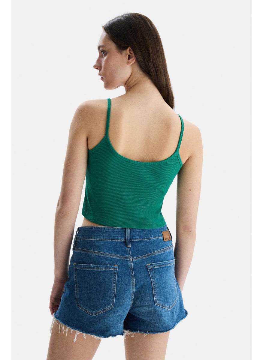 UCLA Rhodes Green Strap Embroidered Women's Crop  - Image 4