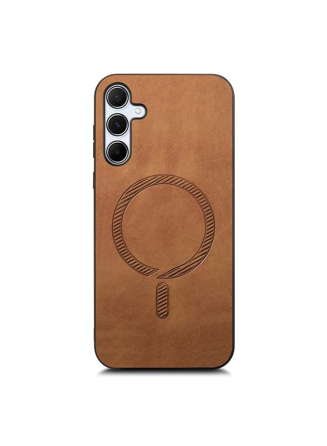 erorex Case For Samsung Galaxy A35 5G Solid Color Retro Magsafe PU Back Cover Phone Case - Image 3