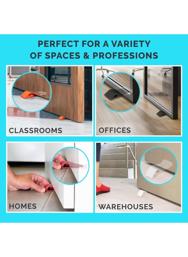 Wundermax Door Stoppers - Rubber Security Wedge for Bottom of Door on Carpet, Concrete, Tile, Linoleum & Wood - Heavy Duty Door Stop - Home Improvement - 3 Pack - Gray - Image 5