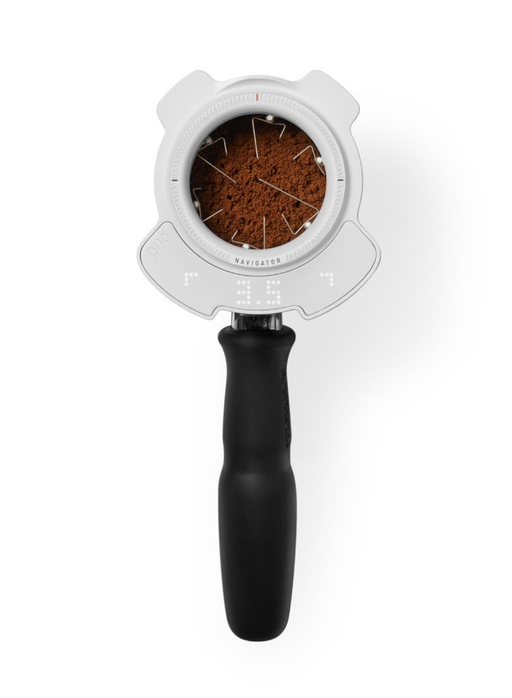 PUQpress Navigator, Automatic Coffee Distribution Tool, Consistent Espresso every time, USB-C Charging - White - Image 3