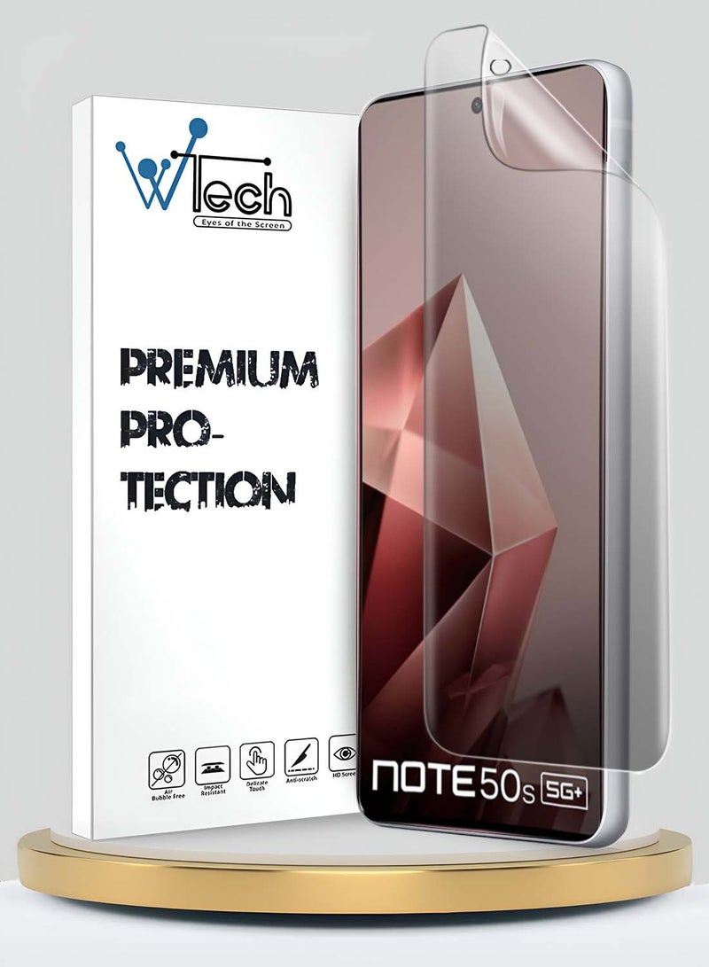 Wtech Infinix Note 50s 5G 2025 Premium Hydrogel Film Thin and Flexible Screen Protector (MSHFMN) - Clear - Image 1