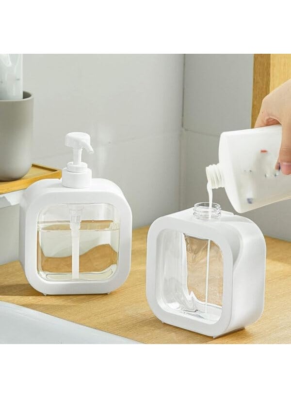 Lazybeee Lazybeee Empty Soap Dispenser Bottle for Bathroom Kitchen Hand Soap Dish Soap Shampoo Dispenser Travel Essential White 1 Pc  - Image 3