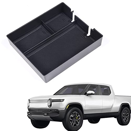 PIUGILH Car Center Console Organizer for Rivian R1T R1S 2022 2023 Armrest Box ABS Material Tray Insert Organizer Glove Pallet Accessories - Image 1