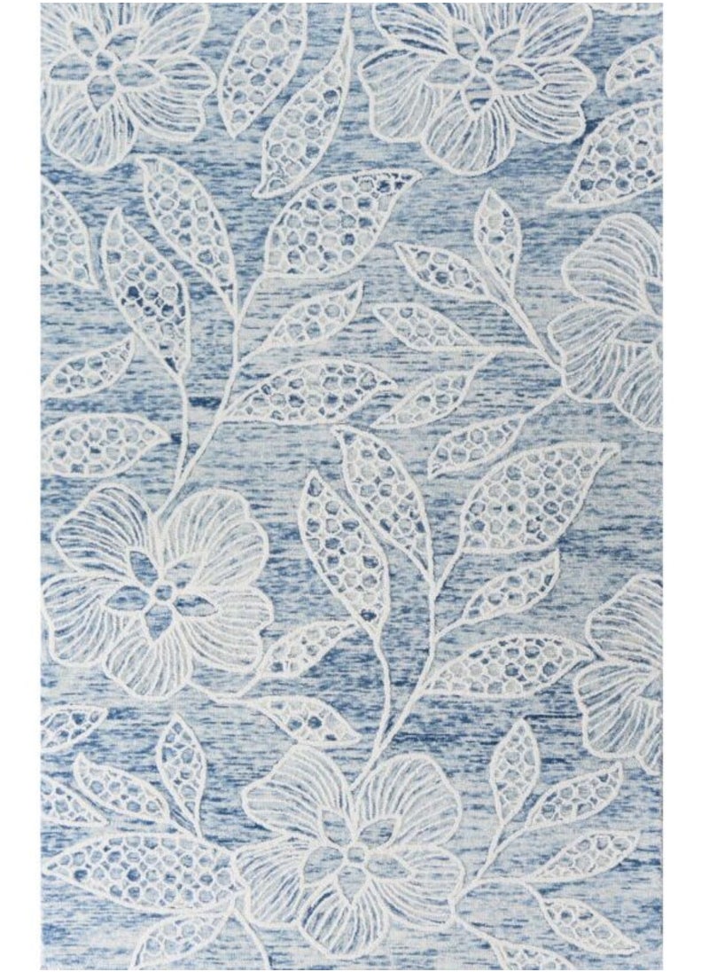 AURUM HOME AH032C Hand Tufted  Modern Area Rug  Indoor Living Dining Bedroom Room and Gallery Area Rugs Loop Cut Pile Wool, Rectangle  - Image 1