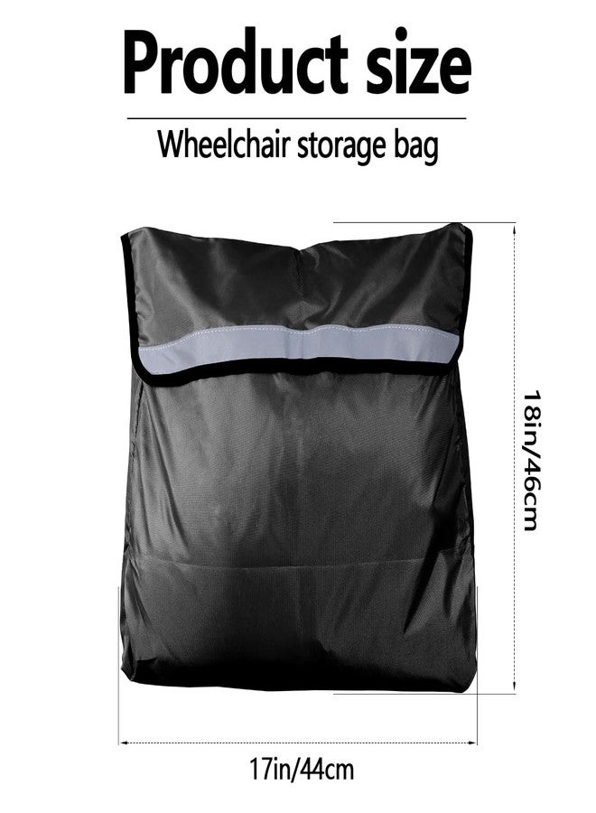 UPIQNG Wheelchair Backpack Bag Wheelchair Accessories Large Capacity Wheelchair Pouch Waterproof Power Wheelchair Storage Bag for Adults, Black - Image 2