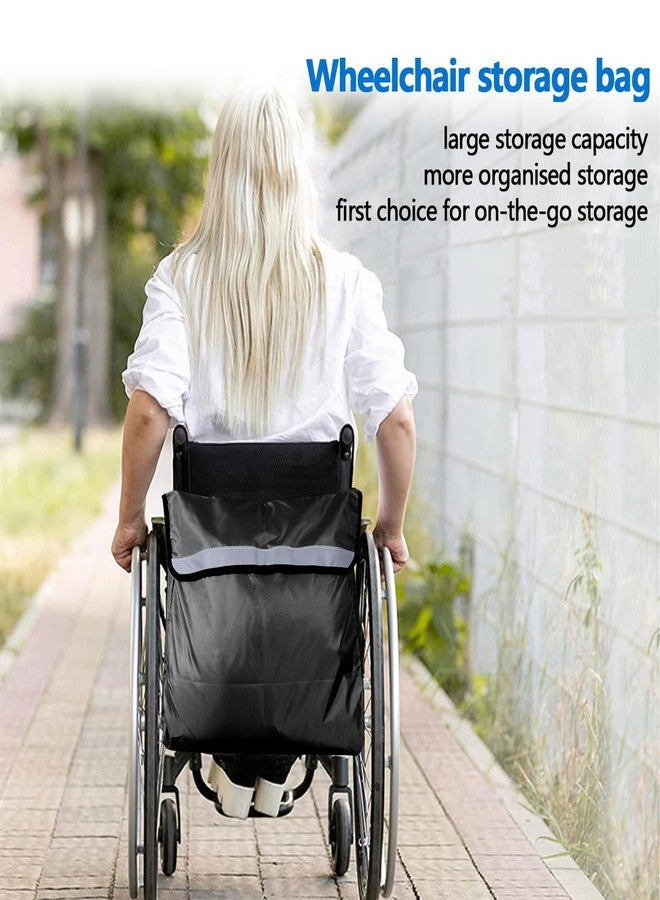 UPIQNG Wheelchair Backpack Bag Wheelchair Accessories Large Capacity Wheelchair Pouch Waterproof Power Wheelchair Storage Bag for Adults, Black - Image 4