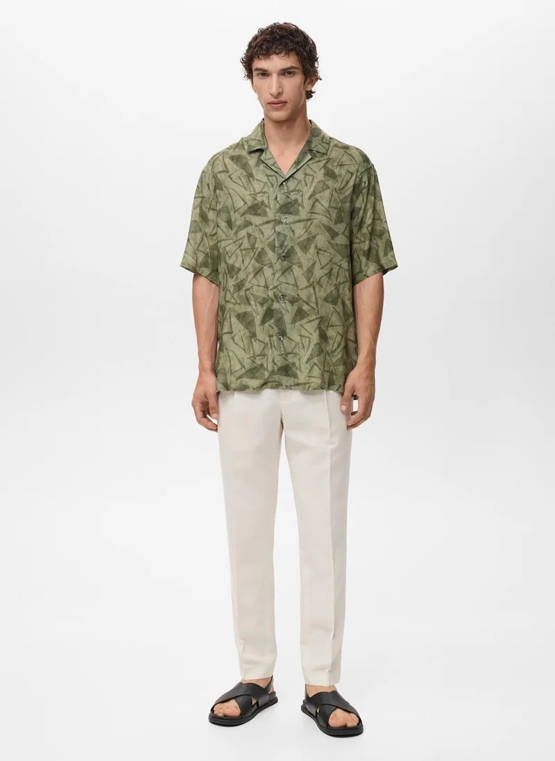 Mango Man  Printed bowling shirt for Men | Best Price UAE