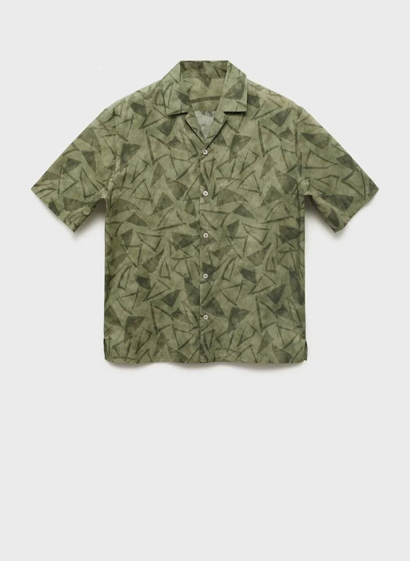 Mango Man  Printed bowling shirt for Men | Best Price UAE
