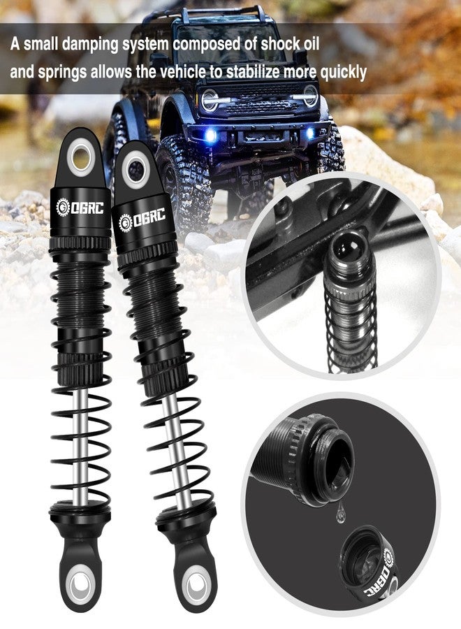OGUNKE OGRC 52mm Shocks Absorber Oil Threaded Damper Aluminum Front & Rear Shocks for TRX4M 1/18 RC Crawler Upgrade Parts (Black) - Image 3