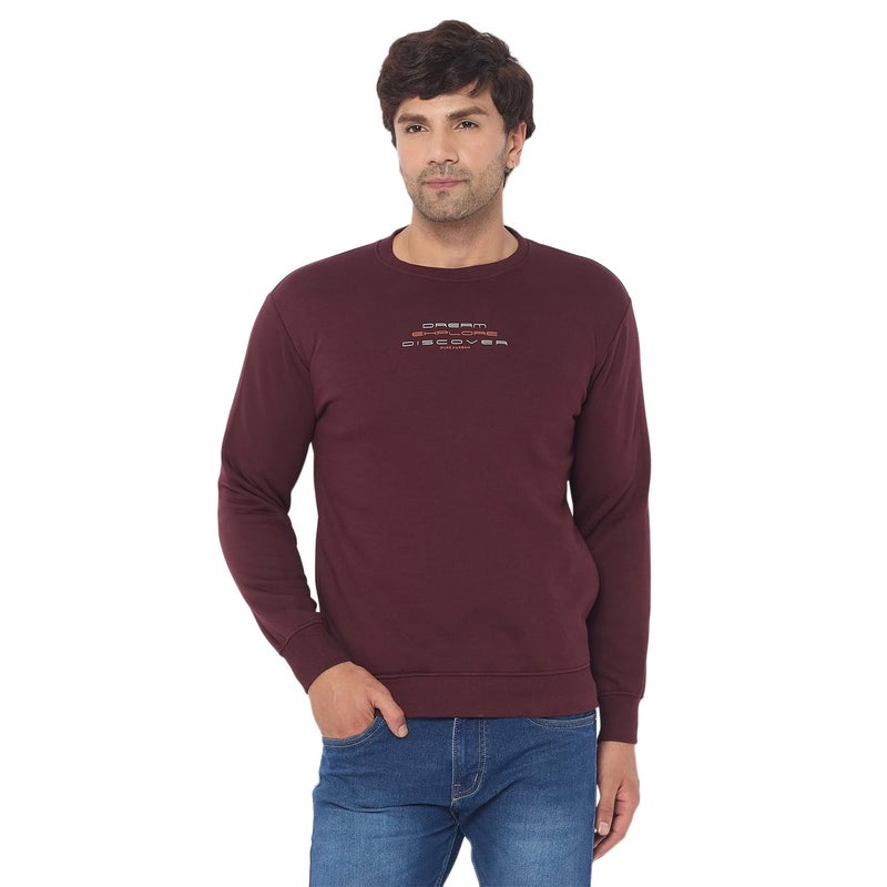Duke Stardust Men Solid Sweatshirt (LF6451_Wine_XL) - Image 4