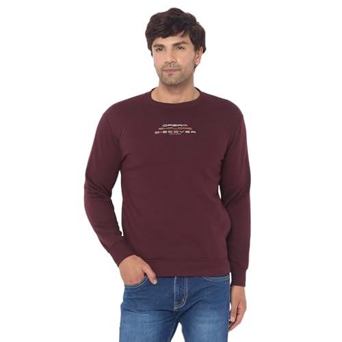 Duke Stardust Men Solid Sweatshirt (LF6451_Wine_XL) - Image 1