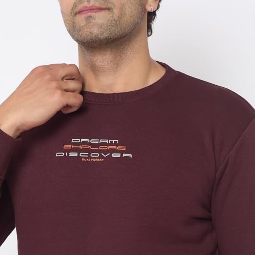 Duke Stardust Men Solid Sweatshirt (LF6451_Wine_XL) - Image 3