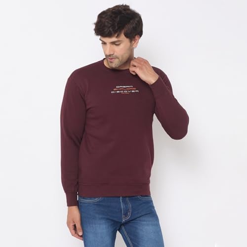 Duke Stardust Men Solid Sweatshirt (LF6451_Wine_XL) - Image 2