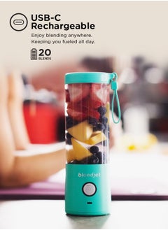 blendjet V2 Portable Blender Smoothie Maker, Personal Blender, Fruit Blender, Leak Proof Juicer, BPA-Free 475ml 200W Sports Bottle, USB-C Rechargeable, Ice Crusher with Stainless Steel Blades - SKY BLUE  - Image 3