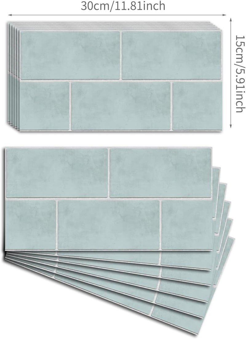 Alwayspon Vinyl Floor Wall Tile Sticker, Non-slip Sticky Back Tile Decals for Kitchen Bathroom Self-adhesive Peel and Stick PVC Floor Sticker DIY, Seafoam Green, 30cmX15cm X24Pcs Set - Image 3