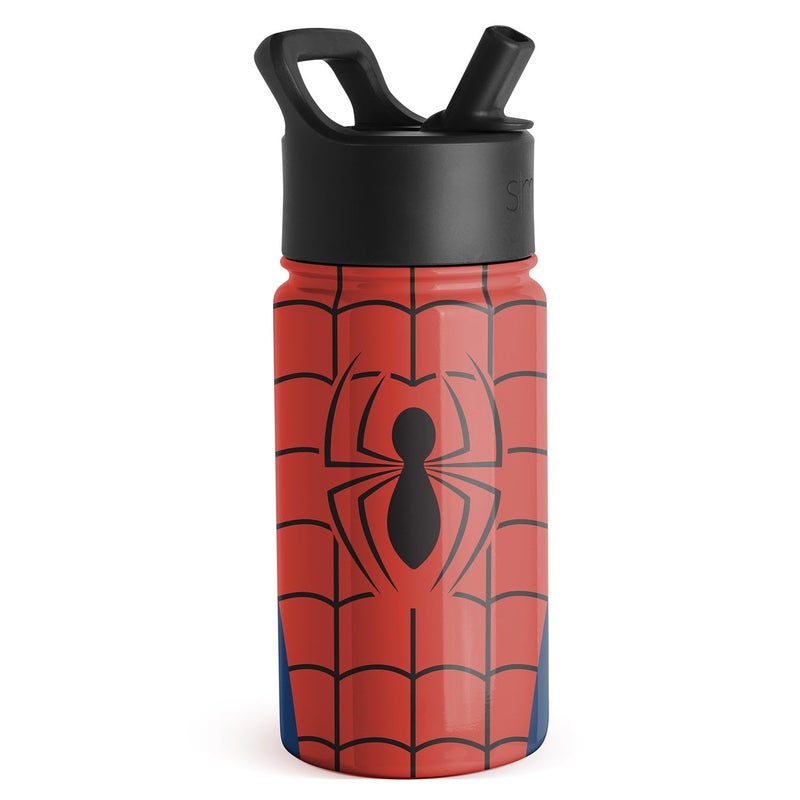 Simple Modern Kids Summit Water Bottle with Straw Lid | Marvel Spider Man Stainless Steel Cup Insulated Tumbler for Boys, School | Spider Armor - Image 1