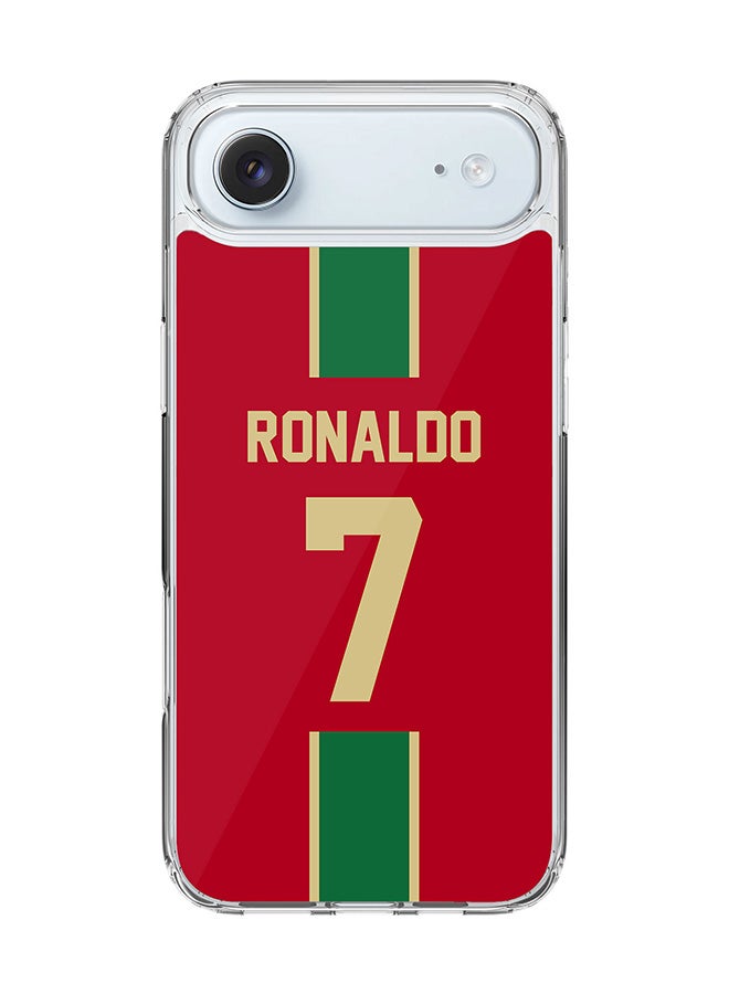 Stylizedd Classic Clear MagSafe Case for iPhone 17 Air , Hybrid Soft Case Flexible Edges Anti Drop TPU PC Gel Thin Transparent Cover [ Designed for iPhone 17 Air ] - Football Team - Portugal, Player Name - Ronaldo