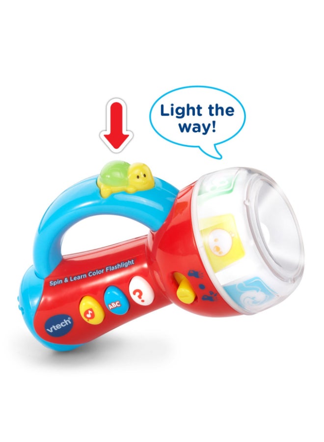 vtech Spin & Learn Color Flashlight Toy with Light-Up Colors, Music & Animal Sounds for Babies - Image 2