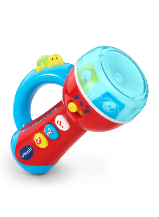 vtech Spin & Learn Color Flashlight Toy with Light-Up Colors, Music & Animal Sounds for Babies - Image 1
