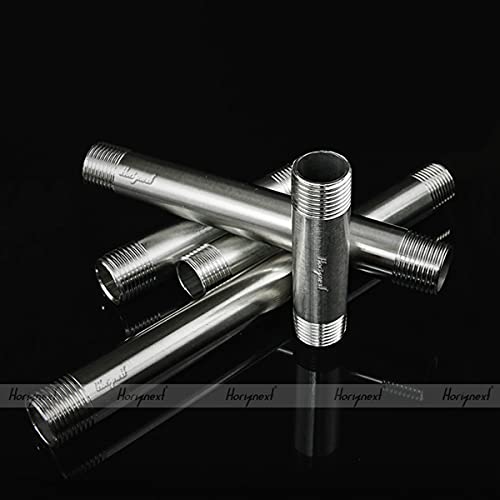 Horiznext stainless steel 304 pipe nipple npt 1” male threaded cast fitting, 12 inches length tube sleeve extension connector, schedule 40 conduit hose adapter - Image 5