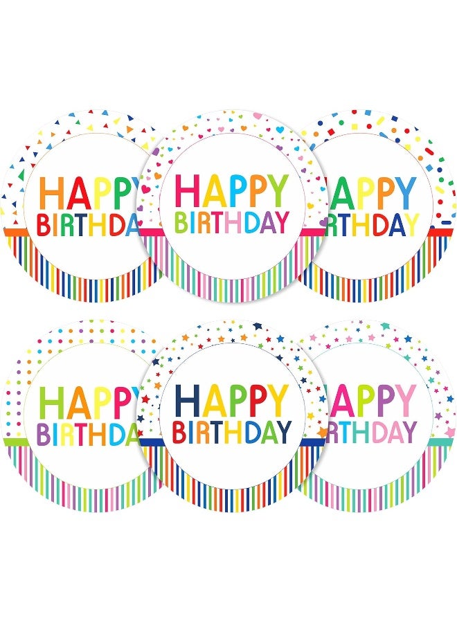 Anwyll Happy Birthday Stickers, 2 Inch Birthday Party Favors Present Stickers, 120 Pcs Circle Gift Stickers, Self-Adhesive Seals Labels for Birthday,Baby Shower, Gift Bags,Gift Wrapping,Envelope - Image 1