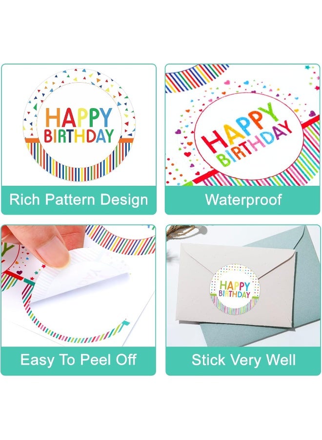 Anwyll Happy Birthday Stickers, 2 Inch Birthday Party Favors Present Stickers, 120 Pcs Circle Gift Stickers, Self-Adhesive Seals Labels for Birthday,Baby Shower, Gift Bags,Gift Wrapping,Envelope - Image 3