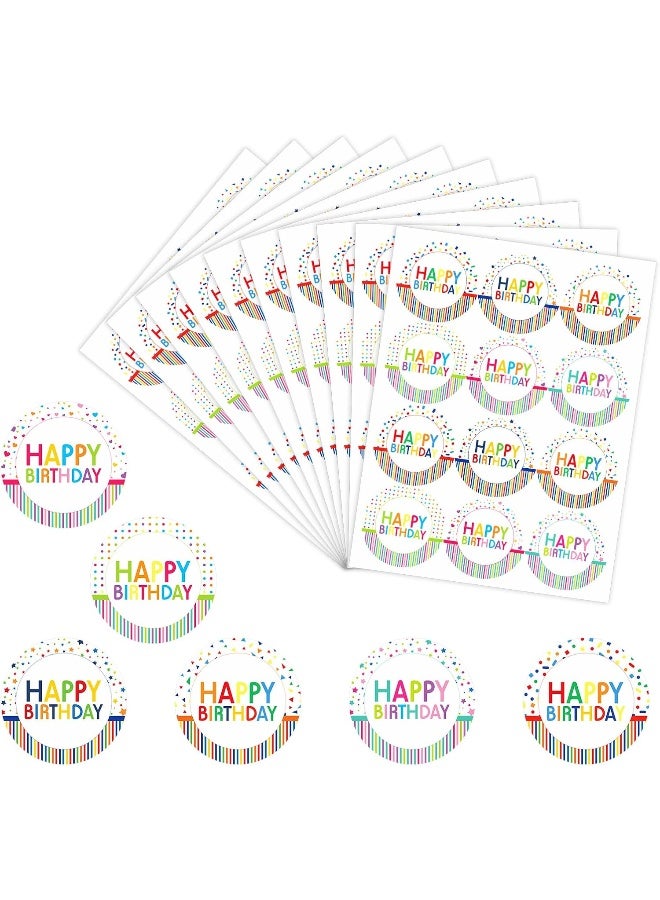Anwyll Happy Birthday Stickers, 2 Inch Birthday Party Favors Present Stickers, 120 Pcs Circle Gift Stickers, Self-Adhesive Seals Labels for Birthday,Baby Shower, Gift Bags,Gift Wrapping,Envelope - Image 4